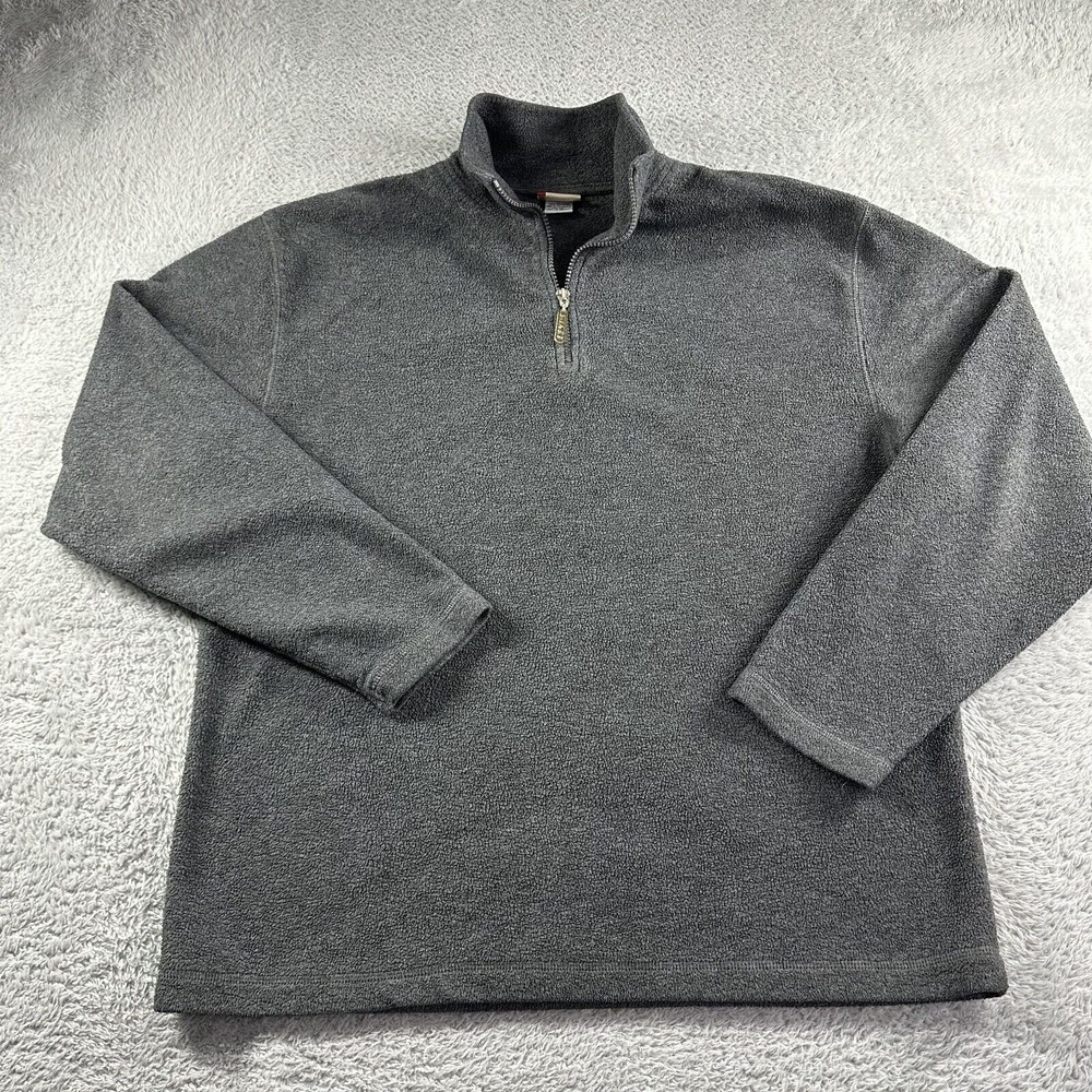 Levi's Fleece Sweater 1/4 Zip Mens‎ Large Gray Blank Basic Minimal Retro